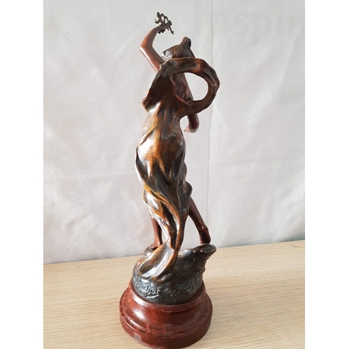 24 - Art Deco French Statue of 'Peace' by and signed C.H. Rucbot (43cm Tall)