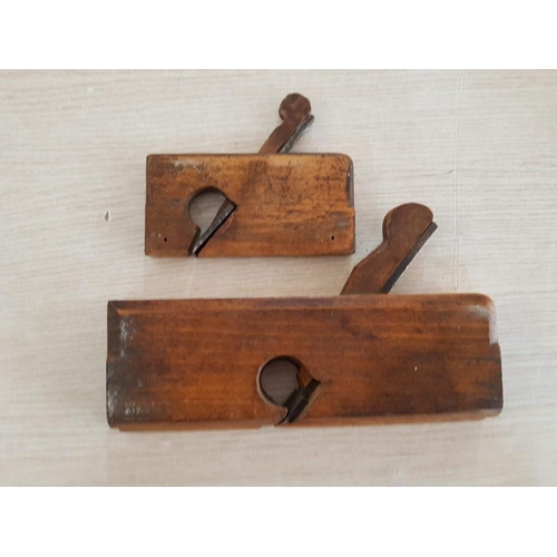 28 - 6 Vintage Wooden Moulding Planes Complete with Irons