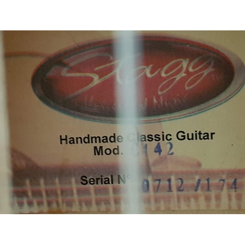 309 - 'Stagg' Handmade Classic Guitar with Soft Case and Cover