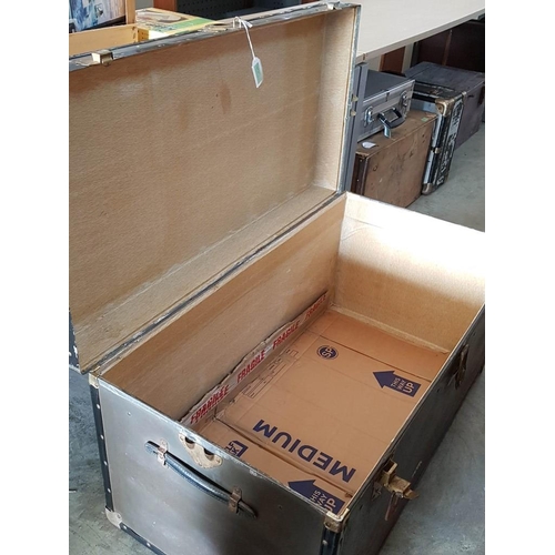 31 - 20th Century Metal Clad Shipping Trunk with Clasps and Handles (102 x 54 x 52cm)