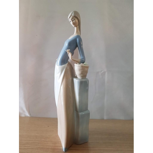 310 - Lladro Style Porcelain Figurine of 'Lady with Butterfly' (30cm H)