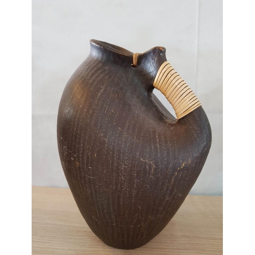 316 - Modern Ceramic Vases, Grey Tall Vase 38cm and Jug Vase with Handle 30cm