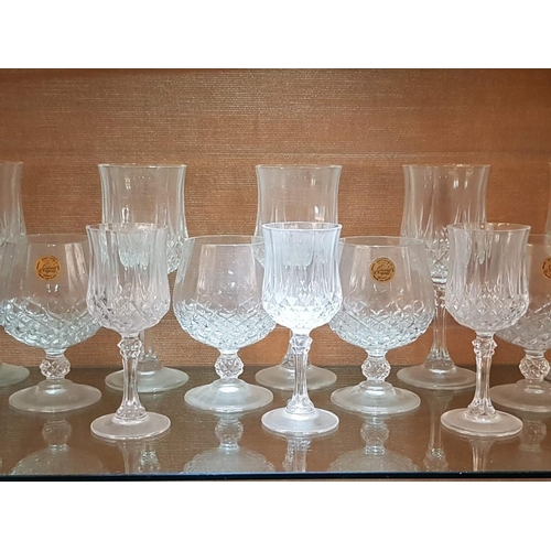 318 - 'Crystal Diarques' Set of 18x Crystal Glasses (6x Wine, 6x Brandy and 6x Liquor )