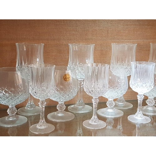 318 - 'Crystal Diarques' Set of 18x Crystal Glasses (6x Wine, 6x Brandy and 6x Liquor )