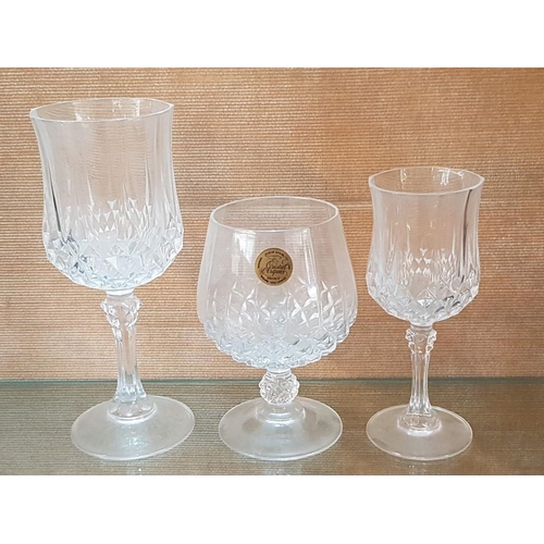 318 - 'Crystal Diarques' Set of 18x Crystal Glasses (6x Wine, 6x Brandy and 6x Liquor )