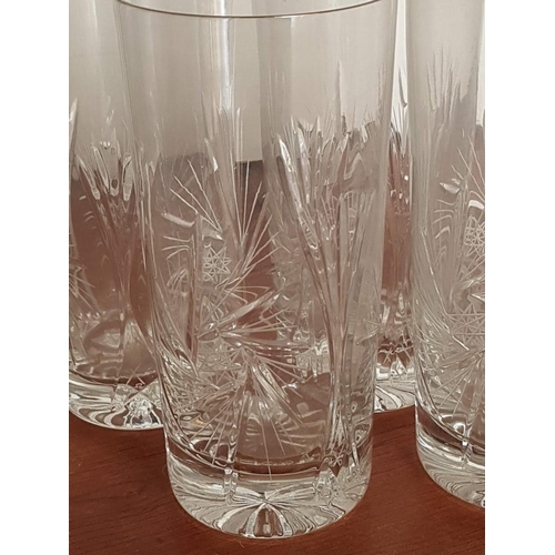 323 - Bohemian Crystal Set of 6x Cocktail Water Glasses