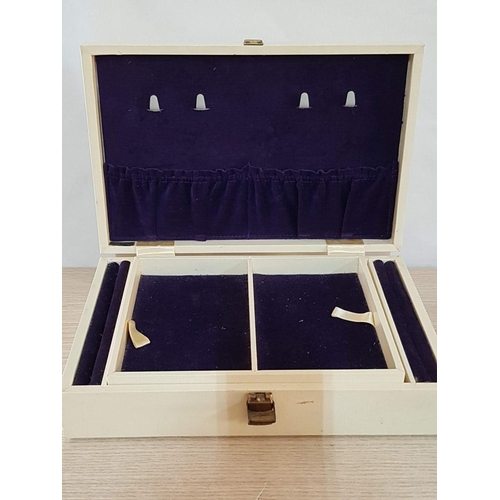 34 - Cream Jewellery Box by Tallent of Old Bond Street (31 x 22 x 7cm), Glass Topped Octagonal Wooden Jew... 