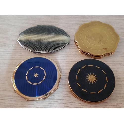 37 - 4 Art Deco Powder Compacts, Rowenta, Stratton, Gwenda, and Regent of London