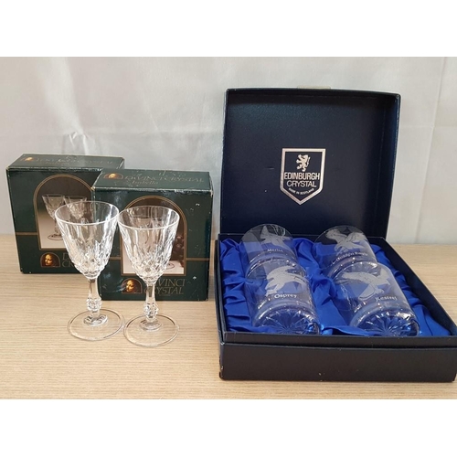 38 - 2 Boxed Sets of 'Davinci' Crystal Sherry Glasses together with Boxed Set of 4 'Edinburgh Crystal' Wh... 