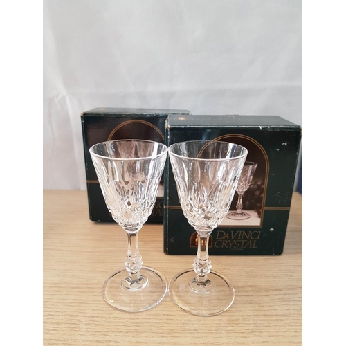 38 - 2 Boxed Sets of 'Davinci' Crystal Sherry Glasses together with Boxed Set of 4 'Edinburgh Crystal' Wh... 