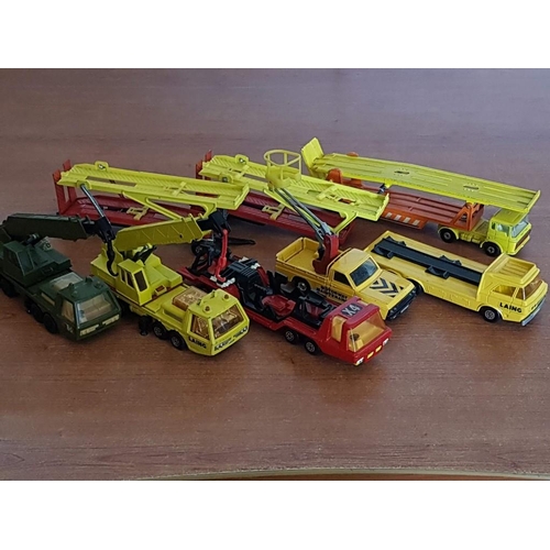 381 - Various Construction Machine Models (6x) and 2x Transportation Car Models (a/f)