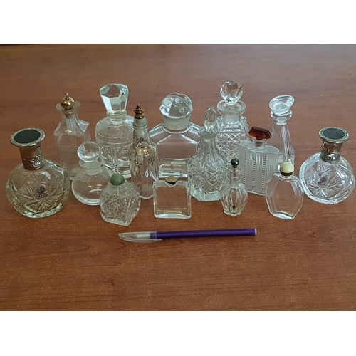 400 - Large Collection of Glass and Crystal Perfume and Snuff Bottles (15x Vintage/Retro and Modern inc. 2... 