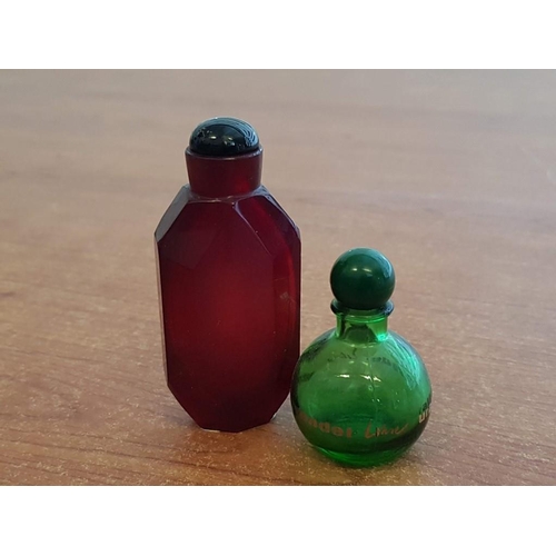 401 - Collection of 10x Colourful Decorative Glass Perfume and Snuff Bottles inc. Lovely Pink Glass Bottle... 