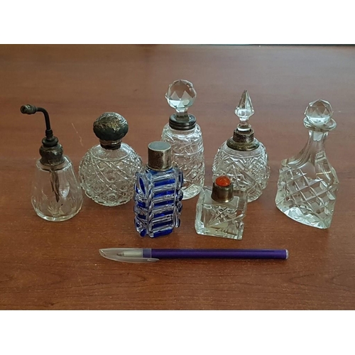 403 - Very Old Crystal Scent/Snuff Bottles in Different Sizes Shape and Pattern (7x 5.5 x 11.5cm)