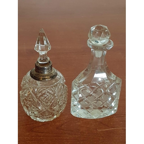 403 - Very Old Crystal Scent/Snuff Bottles in Different Sizes Shape and Pattern (7x 5.5 x 11.5cm)