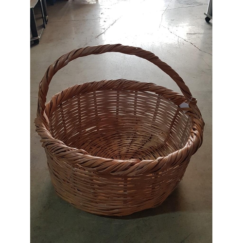 431 - Oversized Traditional Cyprus Hand Woven Reed Basket (48 x 56 x 30cm)