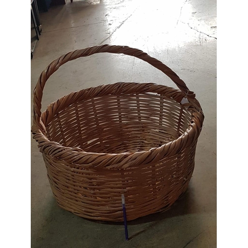 431 - Oversized Traditional Cyprus Hand Woven Reed Basket (48 x 56 x 30cm)