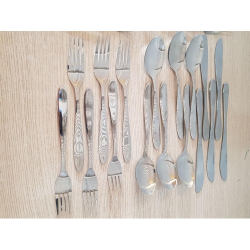 433 - Stainless Steel Modern Cutlery (17x) and 2x Sets of Cake Forks with Decorative Handles (10 + 10)