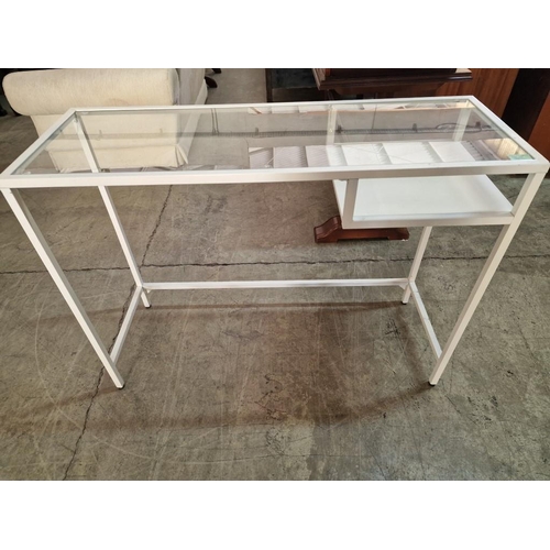 437 - IKEA Glass Top Table (100 x 36 x 73cm