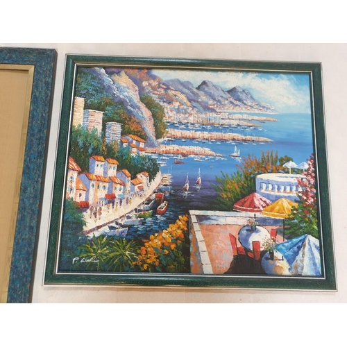 449 - Framed Oil on Board Painting of Harbour Scene, Signed Lower Left, (Approx. 66 x 56cm), Together with... 