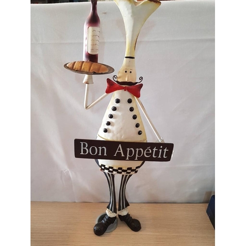 46 - Free Standing Metal 'Bon Appetit' Sign (64 x 24cm)