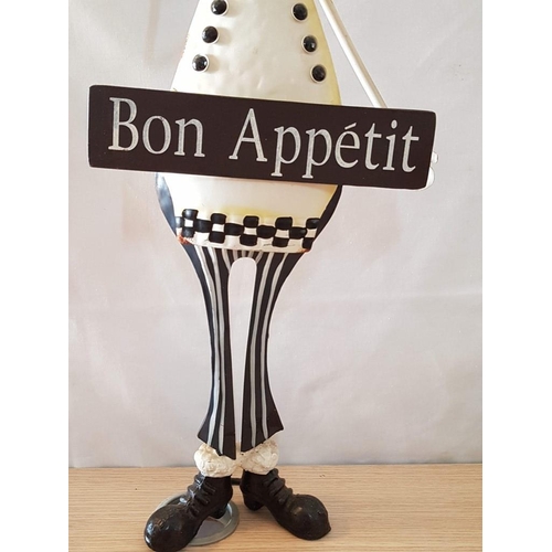 46 - Free Standing Metal 'Bon Appetit' Sign (64 x 24cm)