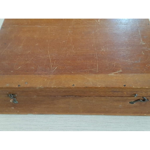 55 - Lidded Wooden Box with Hooks (33 x 33 x 10cm)