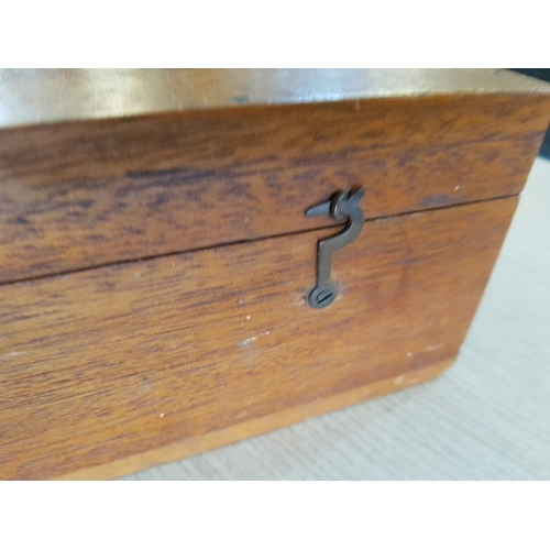 55 - Lidded Wooden Box with Hooks (33 x 33 x 10cm)