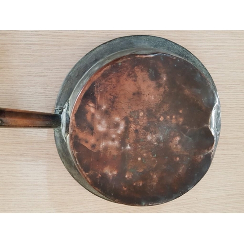 57 - Victorian Copper Bed Warming Pan (99cm Long, Pan 29cm Diameter)