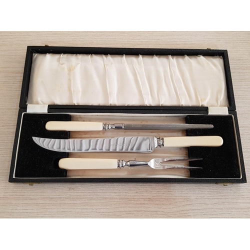 66 - Vintage Stainless Steel Boxed Carving Set by Lewis & Co ltd. of Sheffield