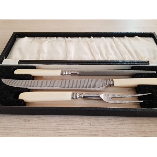 66 - Vintage Stainless Steel Boxed Carving Set by Lewis & Co ltd. of Sheffield