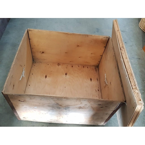 68 - Plywood Shipping Case with Rope Handles and Plug Lid (63 x 55 x38cm)