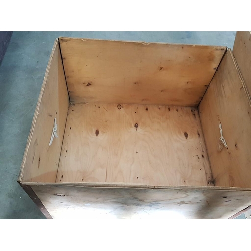 68 - Plywood Shipping Case with Rope Handles and Plug Lid (63 x 55 x38cm)