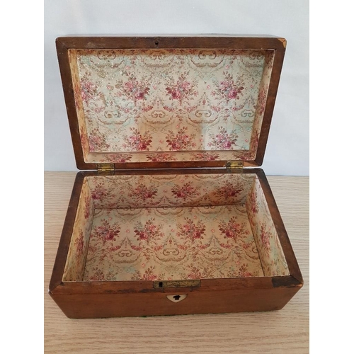 74 - Vintage Mahogany Trinket Box with 'Mother of Pearl' Inlay Containing Bangles and Watches (22 x 14.5 ... 