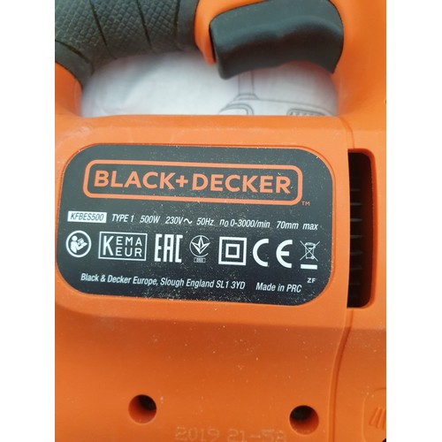 134 - Black & Decker 500w Jigsaw (Model: KEFBES500K) in Fitted Case, * Basic Test and Working *