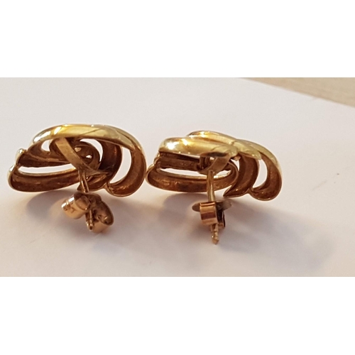 183A - Pair of 9ct Gold Swirl Stud Earrings, (Approx. 4g)