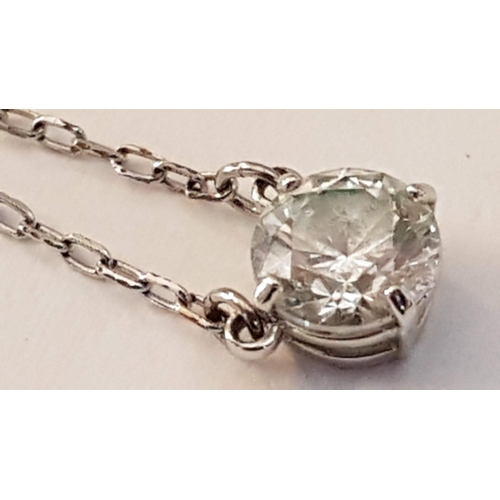 187 - Swarovski Necklace with White Metal Chain and Clear Crystal Pendant, (L: 43cm), Together with Swarov... 