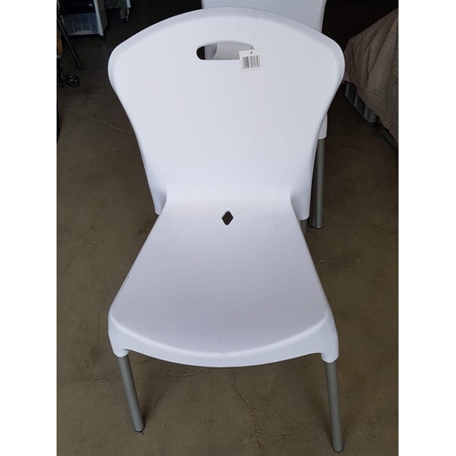 282 - Set of 4 x 'Best Quality' Plastic Chairs (White Colour) with Metal Legs), Unused, (4)