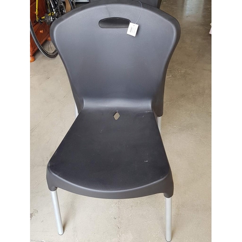 283A - Set of 4 x 'Best Quality' Plastic Chairs (Black Colour) with Metal Legs), Unused, (4)