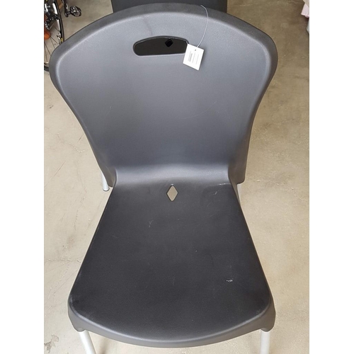 283A - Set of 4 x 'Best Quality' Plastic Chairs (Black Colour) with Metal Legs), Unused, (4)