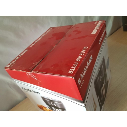 286 - 'Baumann' Glass Air Fryer(4L/1400W MAX/Boxed/Untested)