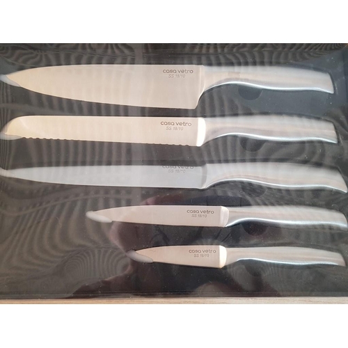 290 - 'Casa Verto' Deluxe 5-Piece Knife Set, Stainless Steel 18/10 (8'' Chef Knife, 8'' Bread Knife, 8'' C... 