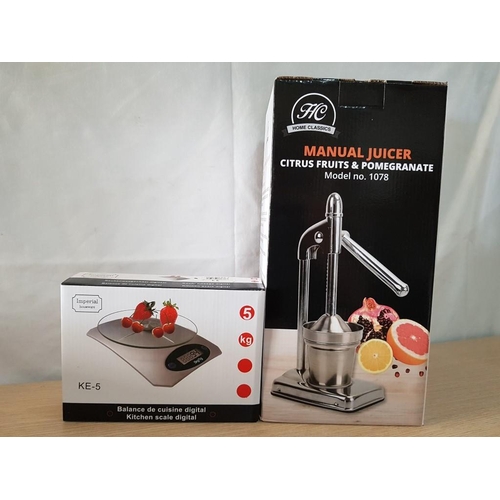 292 - Kitchen Tools: Home Classic Manual Juicer and Imperial Houseware Digital Kitchen Scale (Boxed, Untes... 