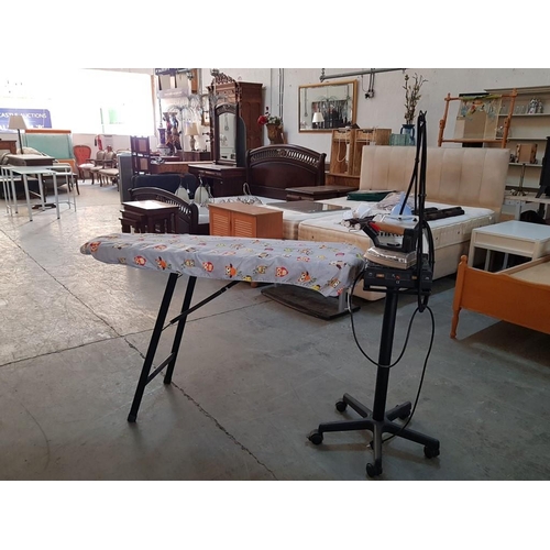 297 - Steam Iron on Stand (Stirolux Bove220), Together with Large Ironing Board (Working when Lotted)