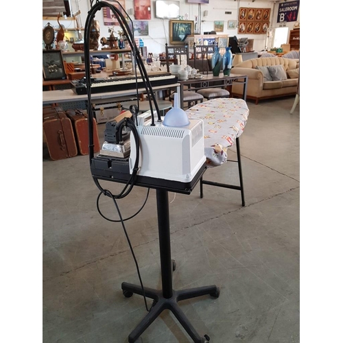 297 - Steam Iron on Stand (Stirolux Bove220), Together with Large Ironing Board (Working when Lotted)