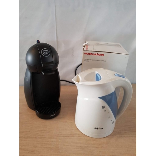 299 - Electric Kitchen Tools: Krups Nescafe Dolce Gusto Coffee Maker KP100 and Gotech Kettle (Untested)