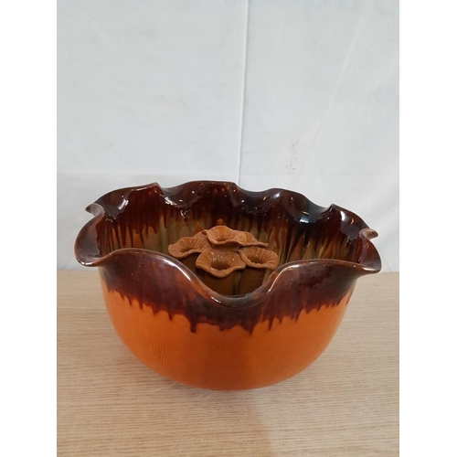 312 - Retro Style Flower Arranging Pottery Bowl Flower (32 x 17cm)