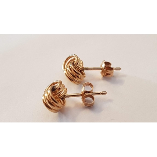 343 - Pair of 9ct Gold Double Interlocking Loop Earrings, (Approx. 1.9g)