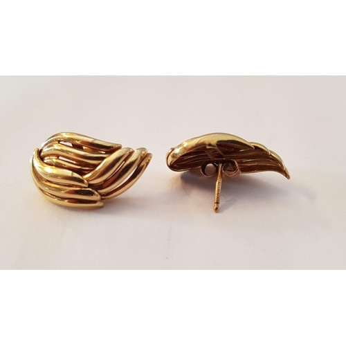 344 - Pair of 9ct Gold Wing Shape Earrings, (Approx. 4.4g)