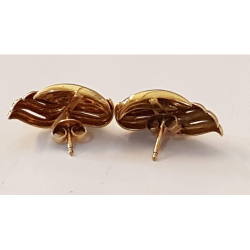 344 - Pair of 9ct Gold Wing Shape Earrings, (Approx. 4.4g)